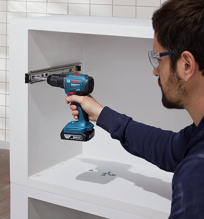 BOSCH GSR 185-Li Professional Kit | Brushless Motor | Speed (1st/2nd)- 0-500/0-1900 RPM | Chuck Size 13 mm | Manufacturing & Construction Use | 1 18V Battery & 1 charger Included| 1 Yr Warranty