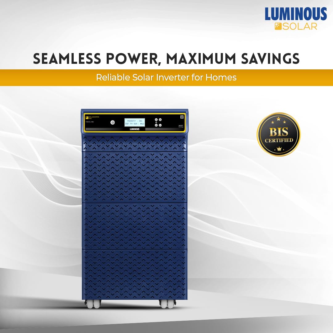 Luminous Single Phase Off-Grid Pure Sine Wave Solar Inverter, Smart Solar Optimization, Remote Monitoring, Supports up to 3000Wp Panels, LCD Display
