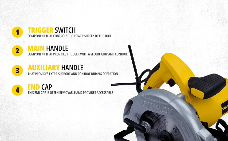 STANLEY SC16-IN 7-14” 1600W 5500 RPM Corded Electric Circular Saw with 24T Blade for Tradesmen & Professional Use, 1 Year Warranty, YELLOW & BLACK
