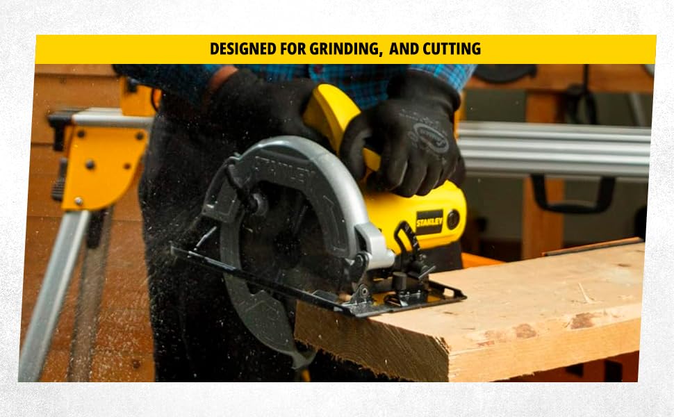STANLEY SC16-IN 7-14” 1600W 5500 RPM Corded Electric Circular Saw with 24T Blade for Tradesmen & Professional Use, 1 Year Warranty, YELLOW & BLACK