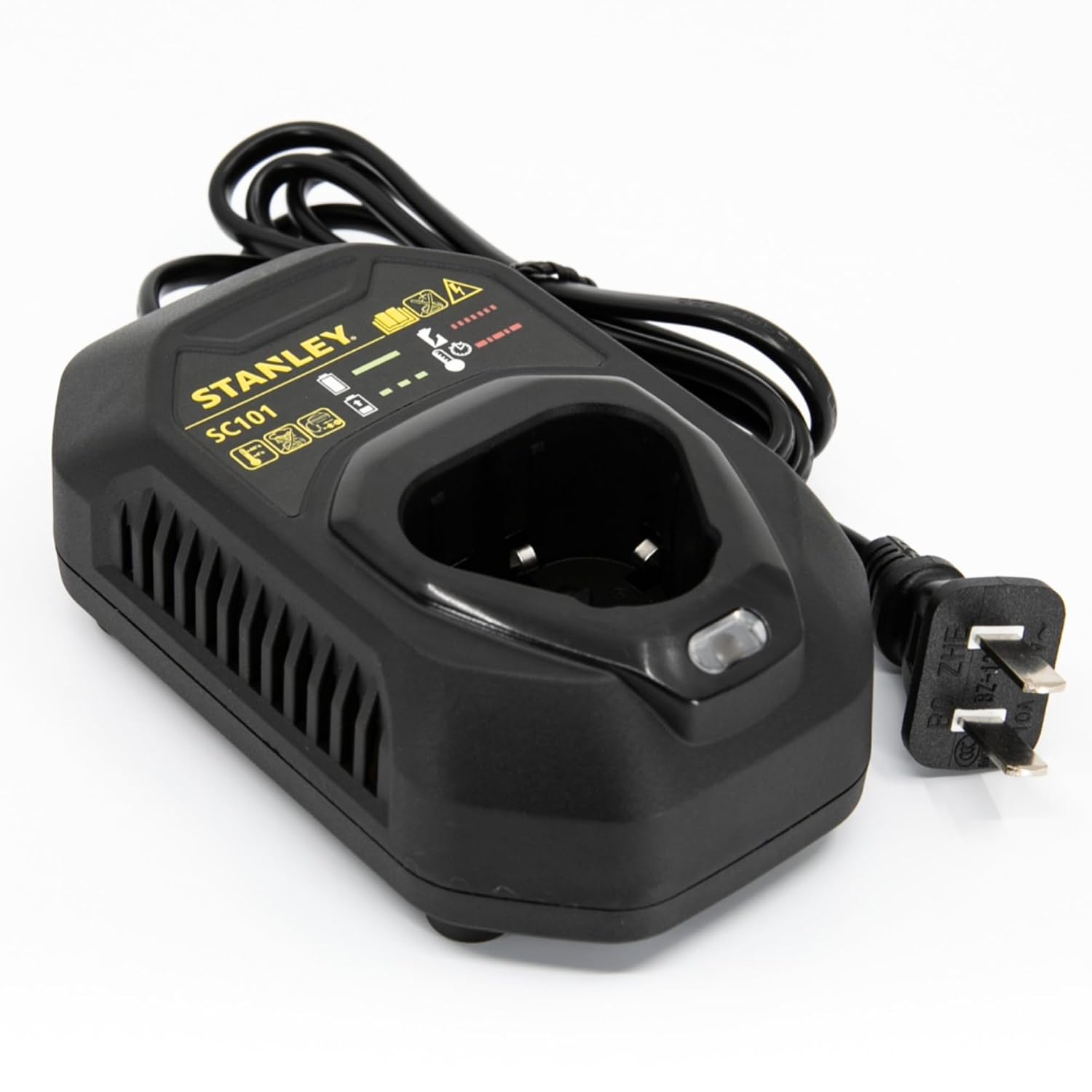 STANLEY SC101-IN 12V MAX 1.5A Lithium-Ion Battery Charger for Cordless Power Tools, Heavy Duty Fast Charging Station Compatible with STANLEY 12V Tower-Up Batteries SB10D-B1 (Charger Only)
