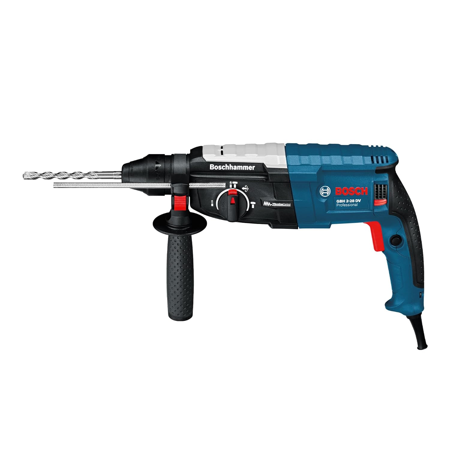 BOSCH GBH 2-28 DV Professional Rotary Hammer – SDS Plus | 850 W | SDS Plus Tool Holder | Rated Speed 0-1300 rpm | Impact Rate 0-5100 BPM | Impact energy 3.2 J| Active Vibration Control | 1 Yr Warranty