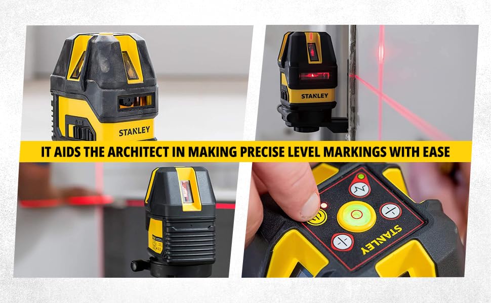 STANLEY STHT77514-1 Plastic Multiline Laser with 2AA Batteries for Home, DIY & Professional Use, 1 Year Warranty