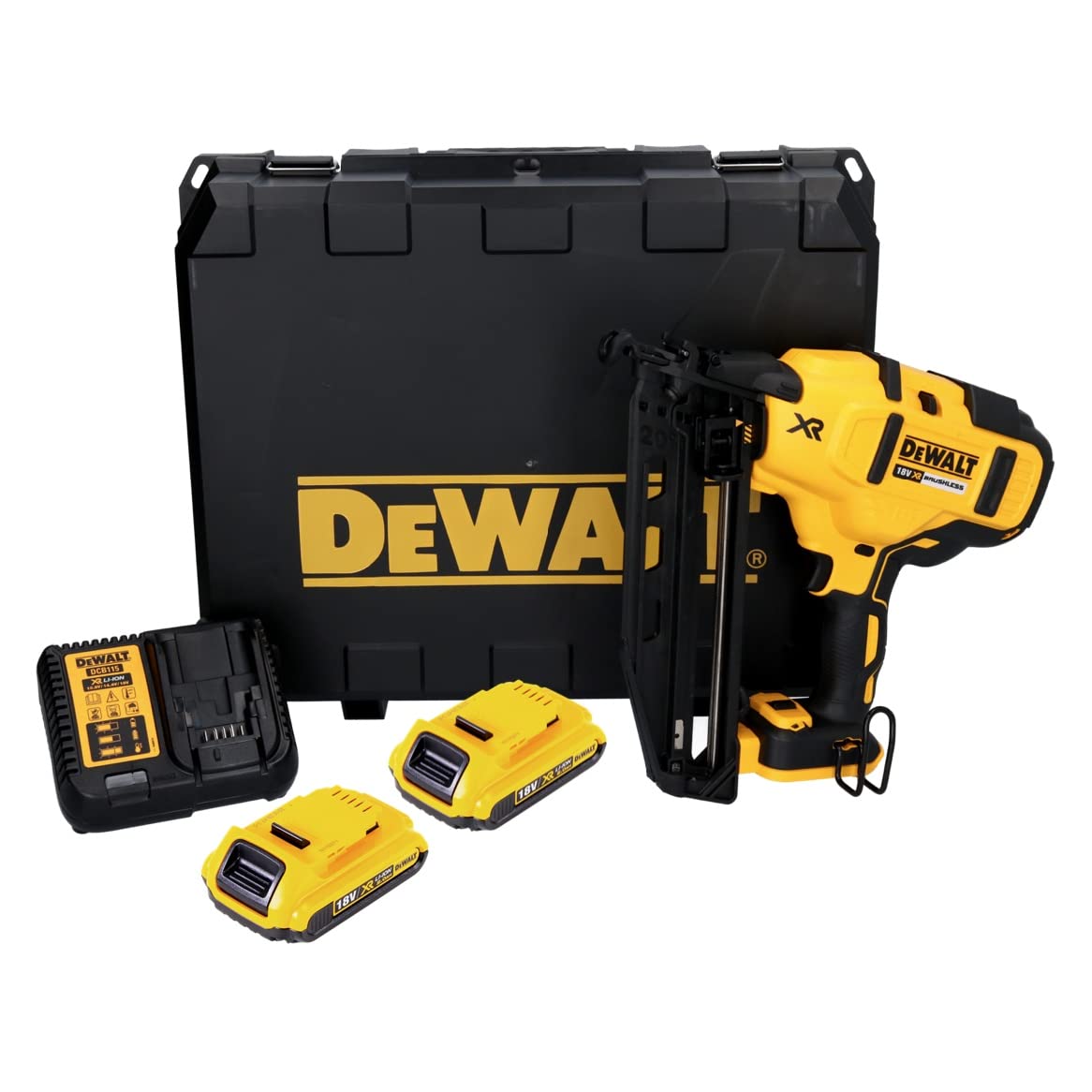 DEWALT DCN660D2 18V XR Li-ion Cordless 110 Nail Capacity Nailer with Brushless motor and 2×2.0Ah batteries included