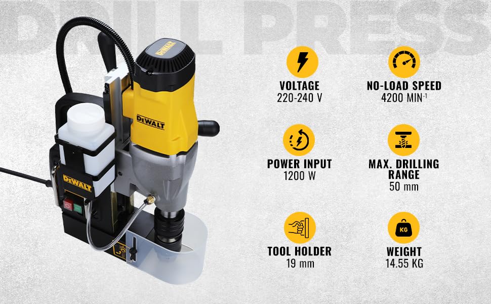 DEWALT DWE1622K-IN 1200W 50mm 2 Speed Magnetic Drill Machine Press