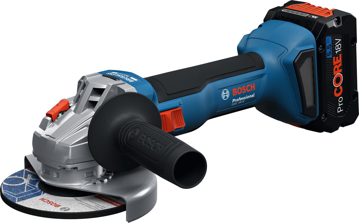BOSCH GWS 18V-8 Professional Cordless Angle Grinder (Solo) | 800W Equivalent Power