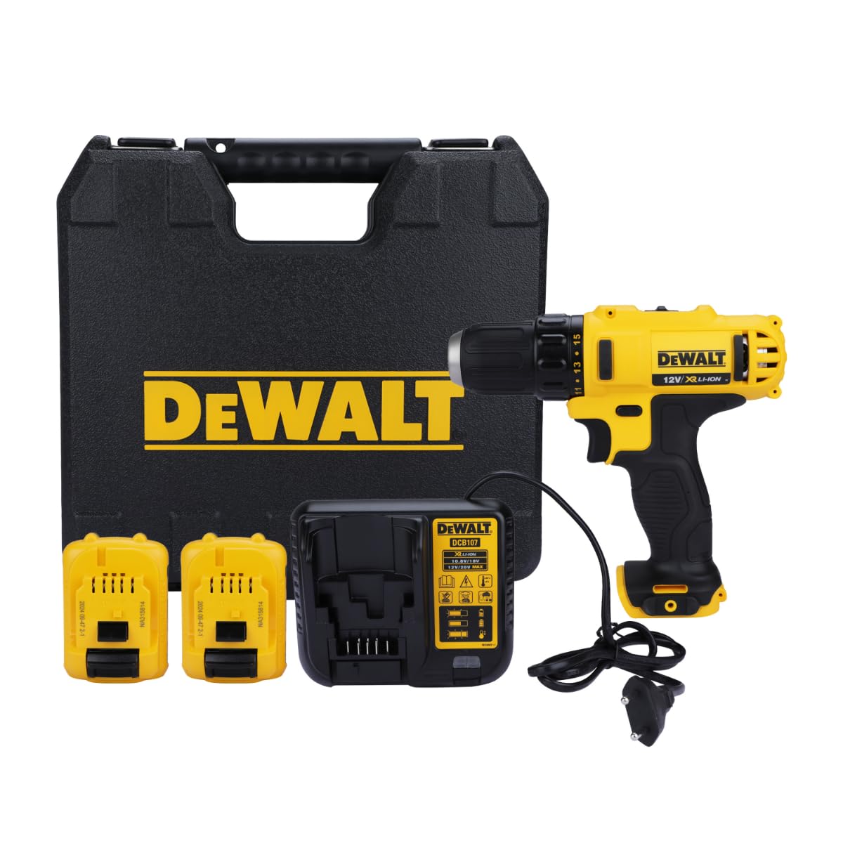 DEWALT DCD710D2-IN 12V Max 10mm Lithium-Ion Cordless Drill With 2 AH Capacity x 2 Batteries Included