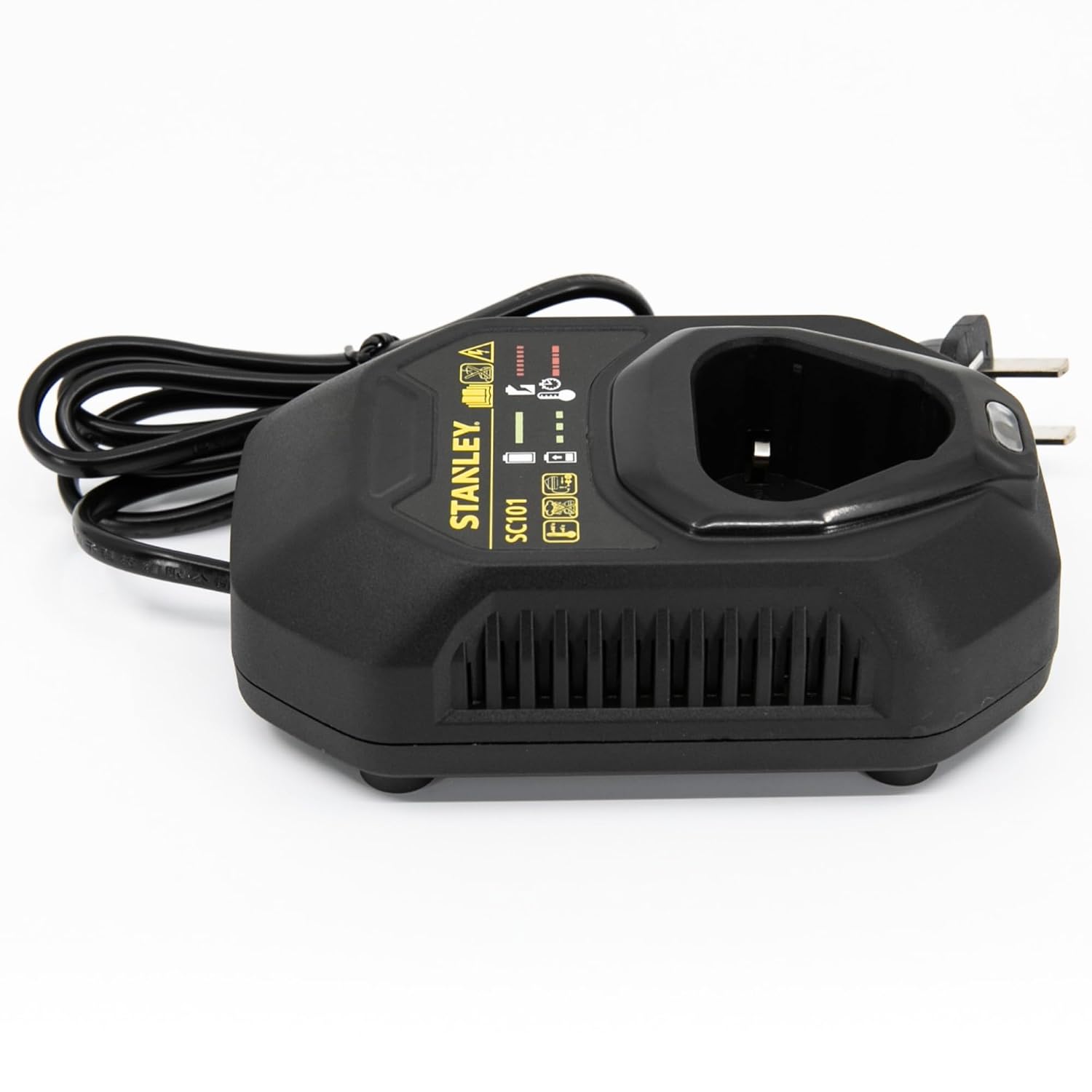 STANLEY SC101-IN 12V MAX 1.5A Lithium-Ion Battery Charger for Cordless Power Tools, Heavy Duty Fast Charging Station Compatible with STANLEY 12V Tower-Up Batteries SB10D-B1 (Charger Only)