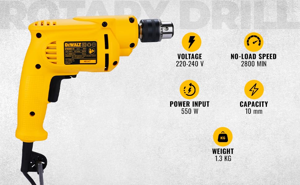 DEWALT DWD014-IN 550W 10mm Rotary Drill Machine