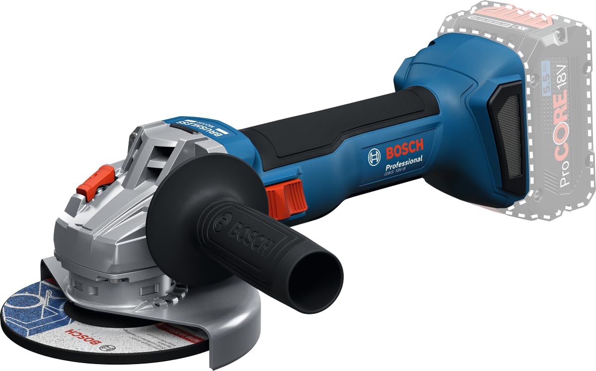 BOSCH GWS 18V-8 Professional Cordless Angle Grinder (Solo) | 800W Equivalent Power