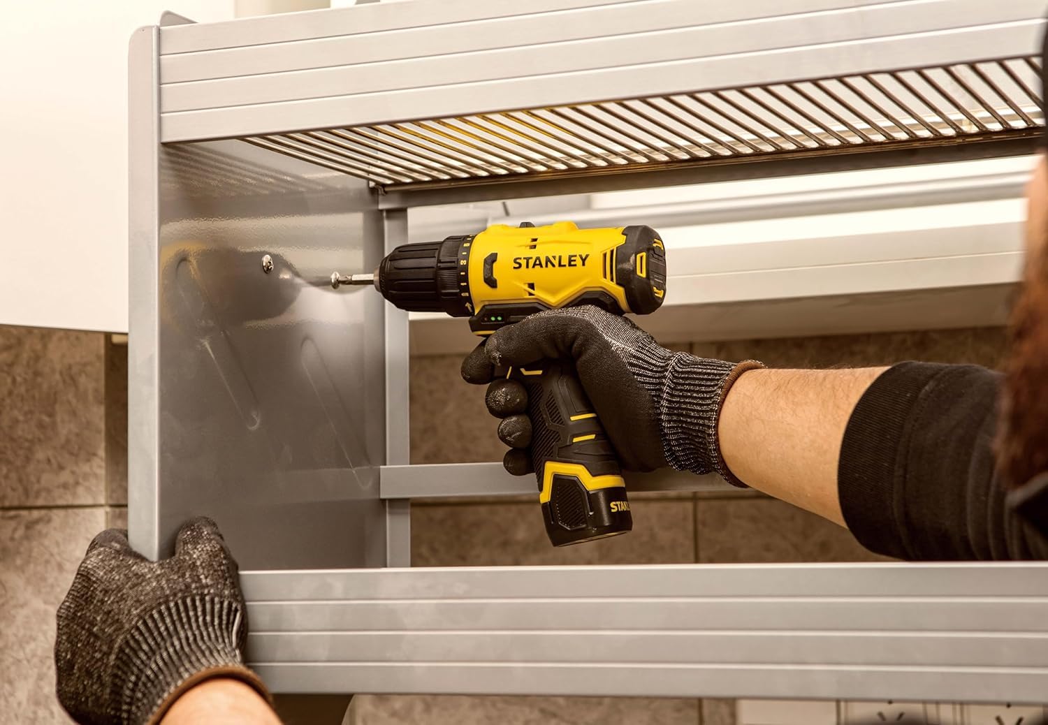 STANLEY SCD10D2K-IN(12 V) Brushed Cordless Drill Driver, 2x2Ah Batteries & 1.5A Charger, LED light, Variable Speed Trigger Switch, ForwardReverse Button,10mm Chuck,Clutch Setting 20+3,1 Year Warranty