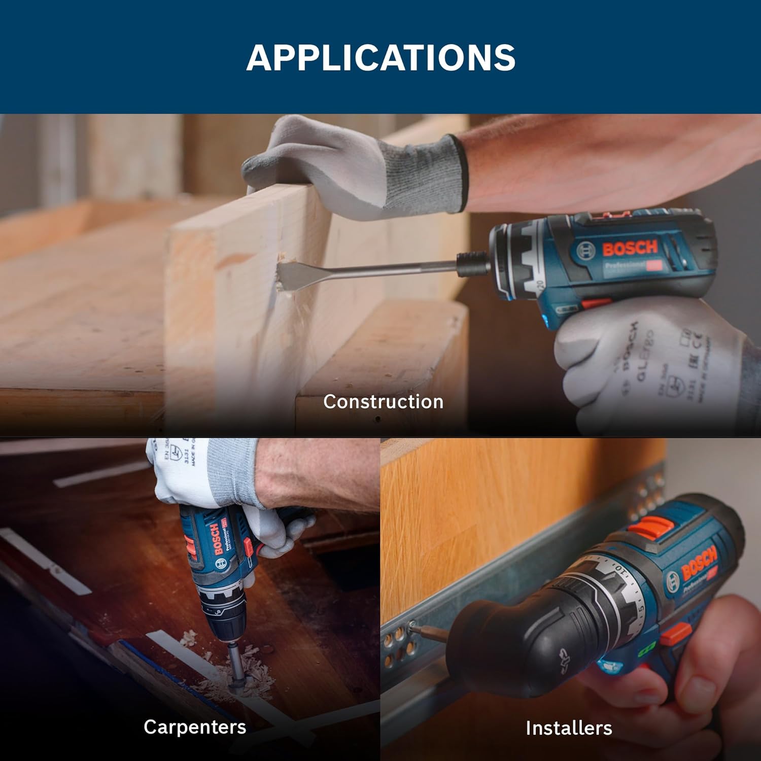 Bosch GSR 12V-15 FC Heavy Duty Cordless Drill, 19 mm, 1/4″ Tool Holder, FlexiCLick System, 0.6 kg, + 2 x battery GBA 12V 2.0Ah, Quick charger GAL 12V-40 Professional & Accessories, 1 Year Warranty