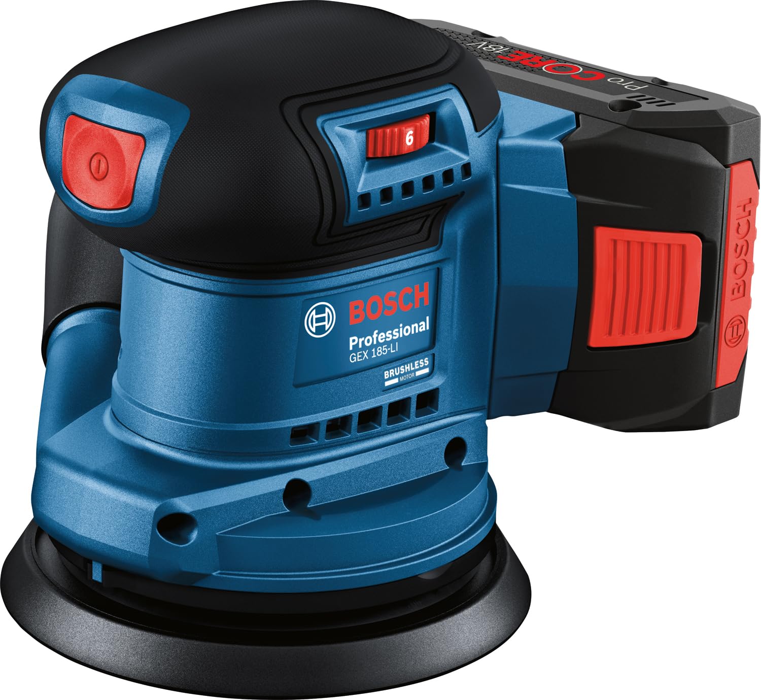 BOSCH GEX 185-LI PROFESSIONAL Cordless Random Orbit Sander with Dust Bag 18.0 V (Solo)