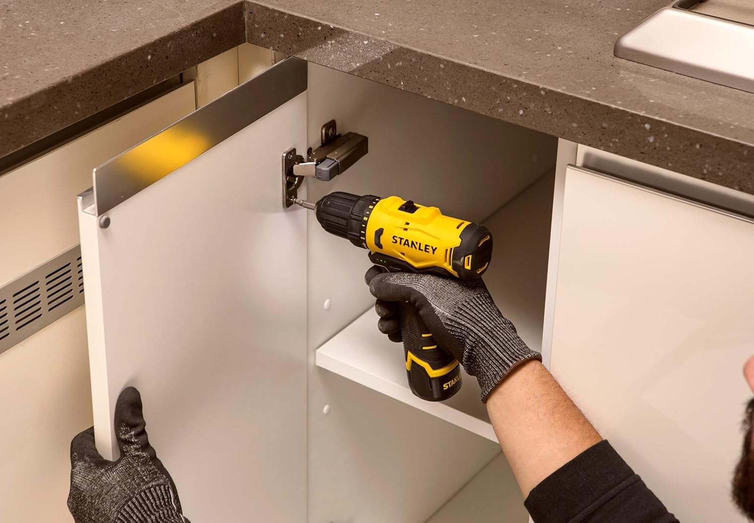 STANLEY SCD10D2K-IN(12 V) Brushed Cordless Drill Driver, 2x2Ah Batteries & 1.5A Charger, LED light, Variable Speed Trigger Switch, ForwardReverse Button,10mm Chuck,Clutch Setting 20+3,1 Year Warranty