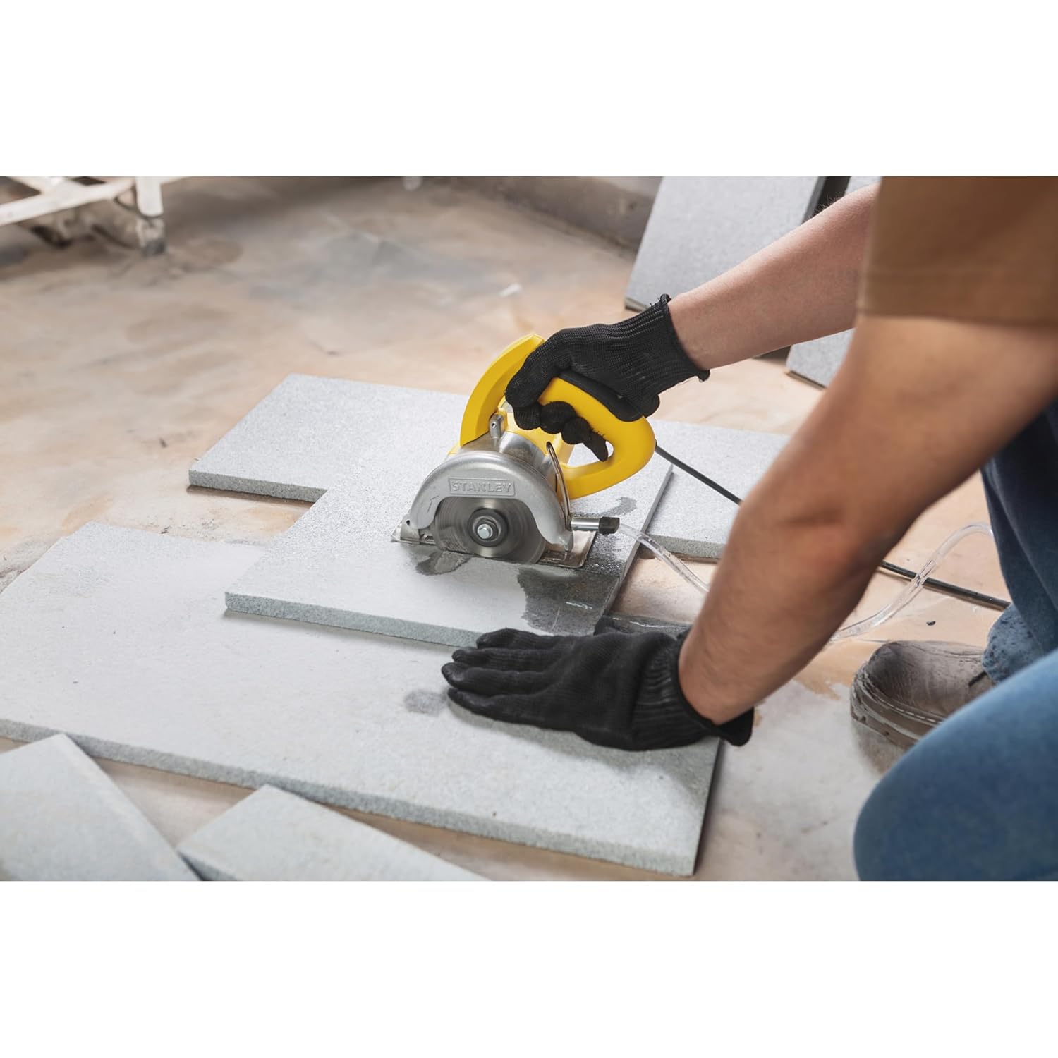 STANLEY STSP125-IN Tile Cutter Machine for Cutting Varied Ranges of Tiles, 1320 Watt 5”125mm, Optimized 13500 RPM for High Cutting Efficiency, 1 Year Warranty