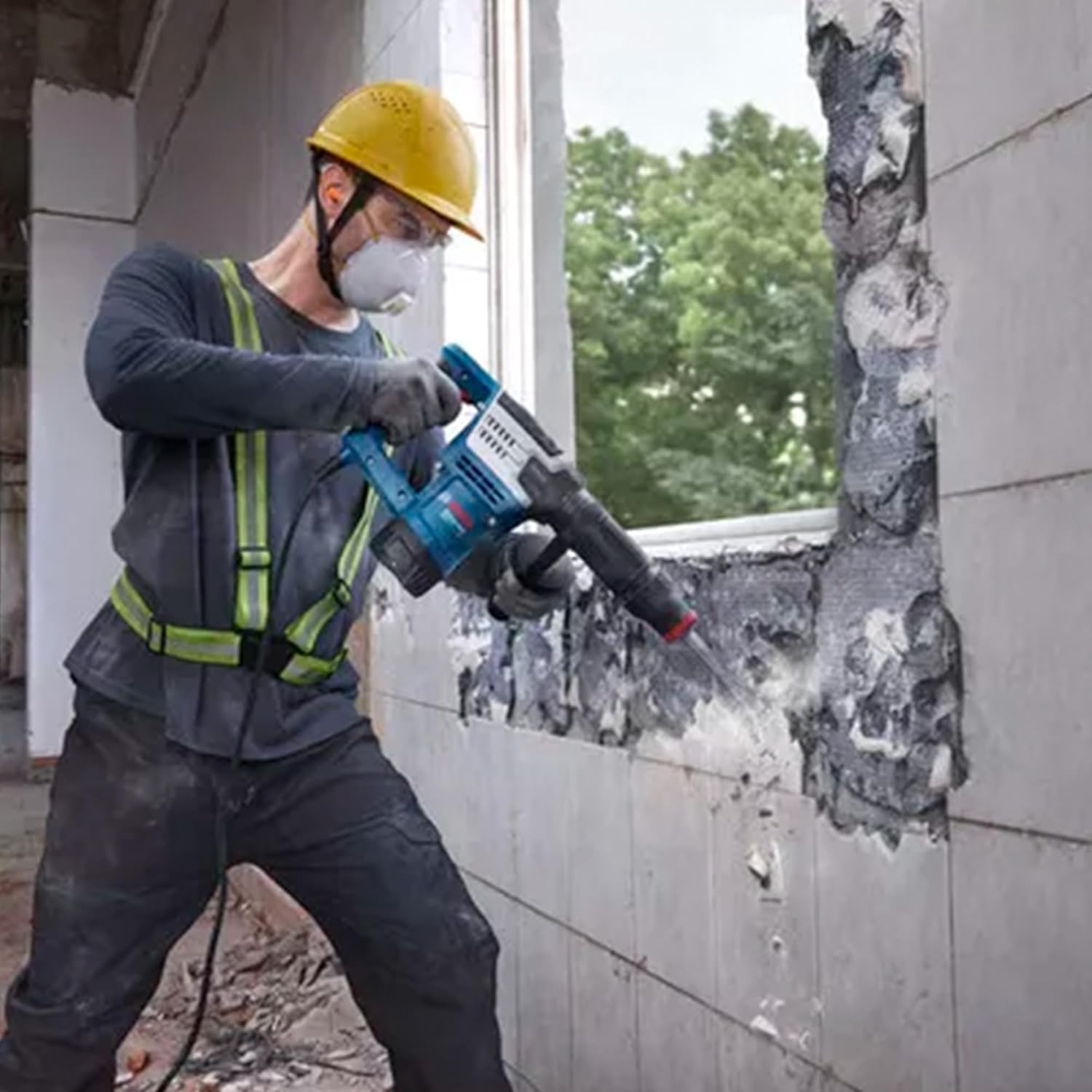BOSCH GSH 5 HX Professional Demolition Hammer 2,900 BPM, 1,100 W 7.8 J Impact Energy Low Vibration & Durable Build Ergonomic Soft-Grip Handle Heavy-Duty Chiseling