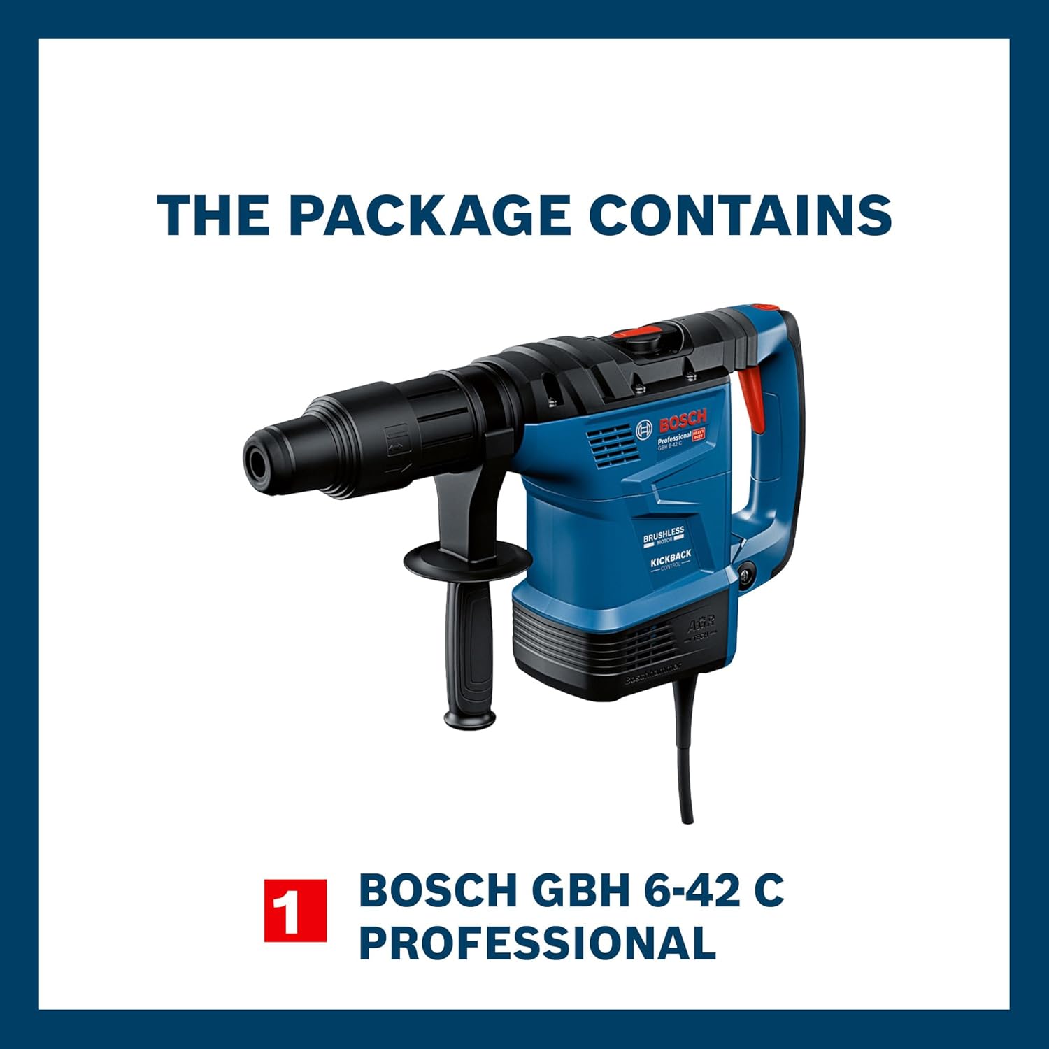 BOSCH GBH 6-42 C Professional SDS Max Rotary Hammer, Brushless Motor, KickBack Control, Safety Clutch, Vibration Control