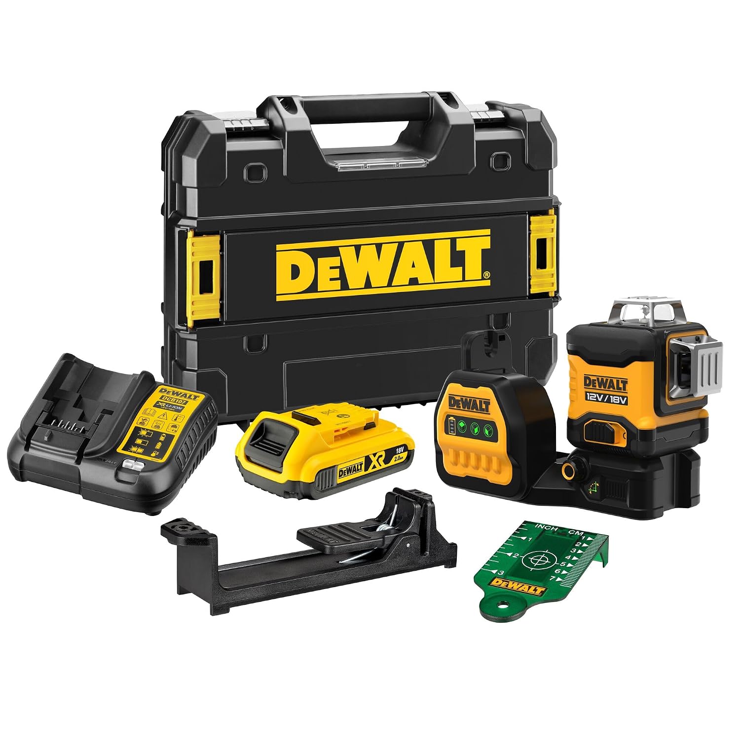 DEWALT DCLE34031D1-QW Self Levelling x3 360° 1080° Cross Line Laser 10.8V (Green)