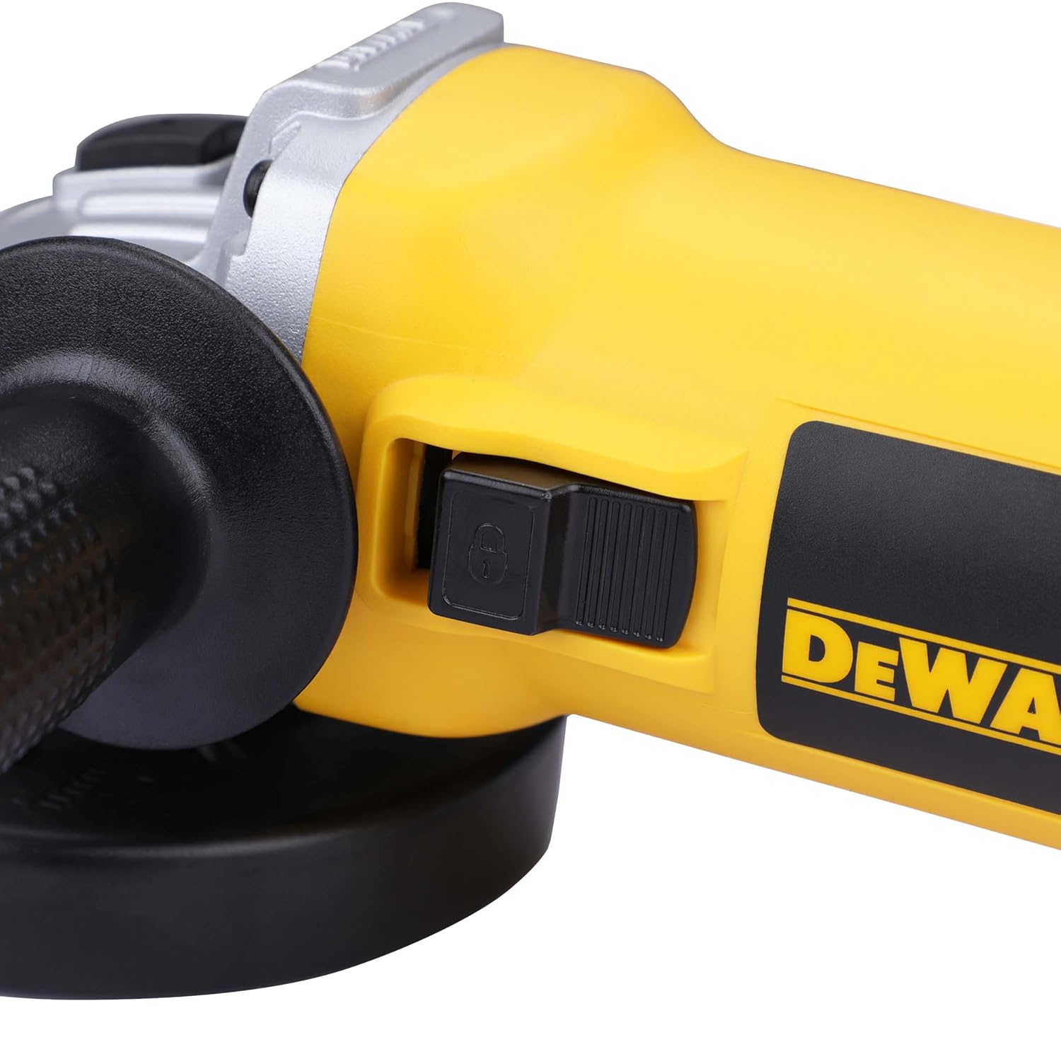 DEWALT DW802-IN, 850W, 4” (100mm) Heavy Duty Angle Grinder Engineered For Heavy Duty Applications with Spindle Lock and Slide switch, 2 Year Warranty
