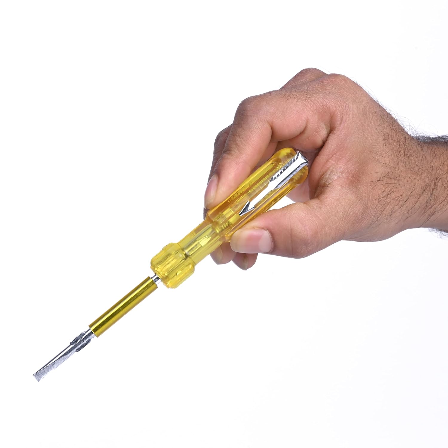 Taparia 819 Two in One Line Tester Screwdriver – Neon Voltage Tester Bright Light Indicator – Insulated Shock Proof Blade for Electricians – Pocket Clip – 65mm Flat Blade