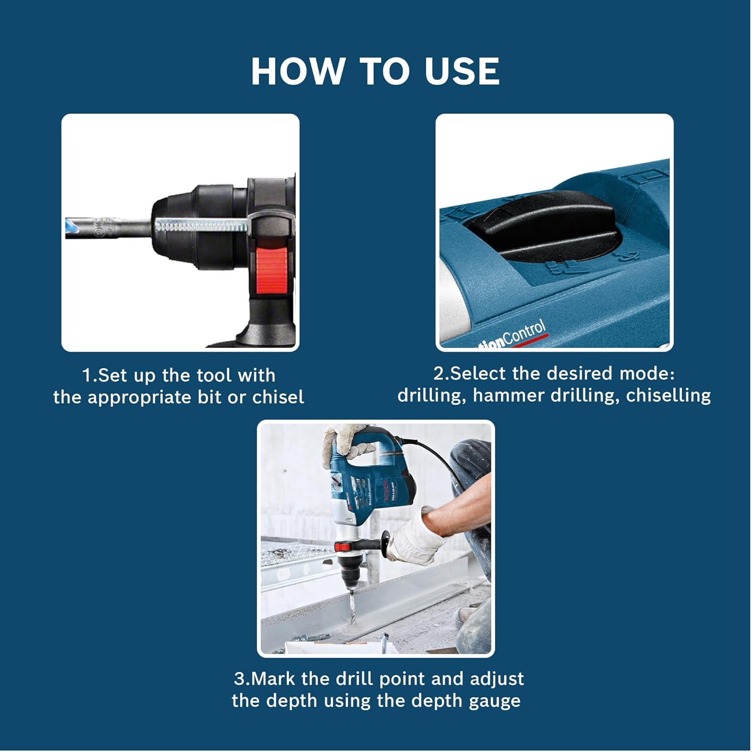 BOSCH GBH 4-32 DFR Professional Rotary Hammer – SDS Plus | 900 W | SDS Plus Tool Holder
