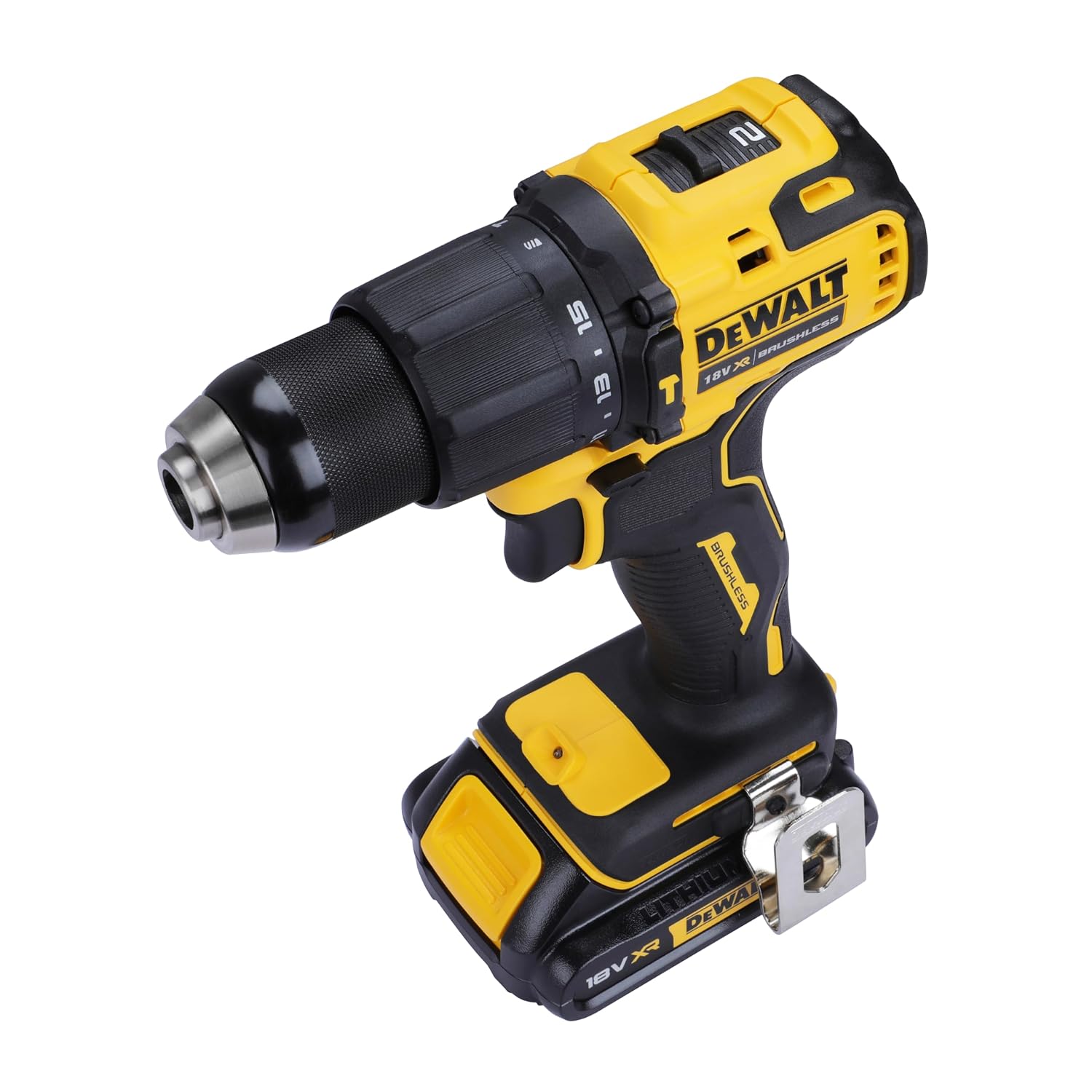 Dewalt DCD709S2T-QW Hammer Drill Machine Driver With Brushless Motor-2X1.5Ah Batteries Included For Drilling Purpose- 18V Li-Ion Sub-Compact Series Cordless 1213Mm