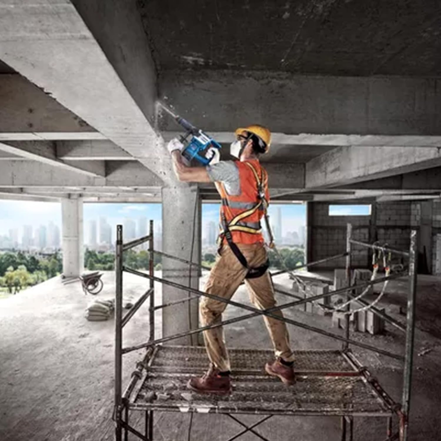 BOSCH GSH 5 HX Professional Demolition Hammer 2,900 BPM, 1,100 W 7.8 J Impact Energy Low Vibration & Durable Build Ergonomic Soft-Grip Handle Heavy-Duty Chiseling