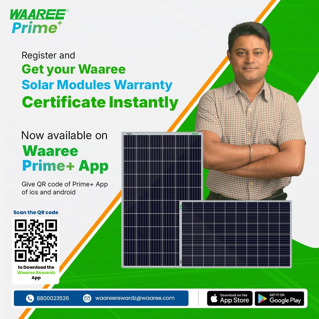 Waaree Radiance Lite 3kW On-Grid Solar Kit – 6 Modules (1-Phase) 560-580Wp Panels Complete Rooftop Solution