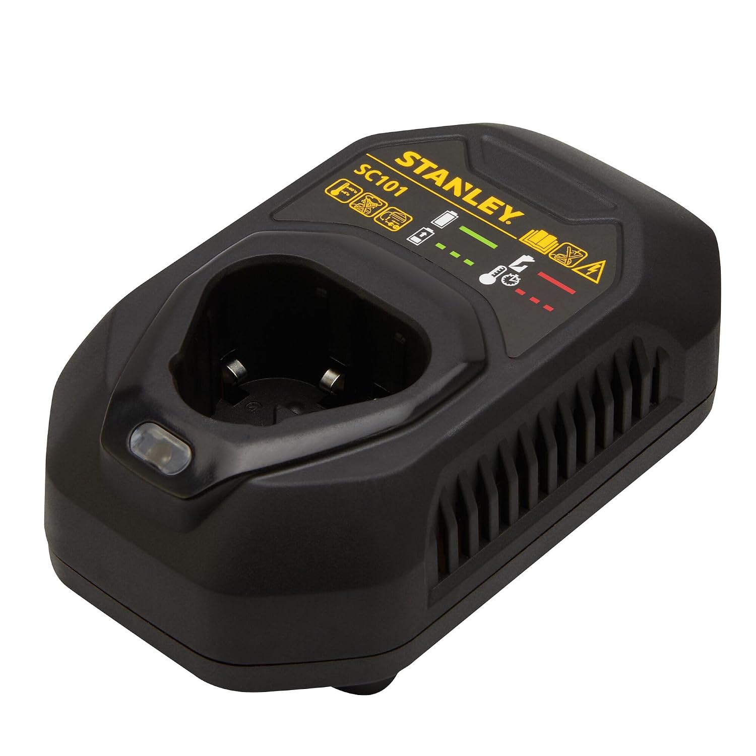 STANLEY SC101-IN 12V MAX 1.5A Lithium-Ion Battery Charger for Cordless Power Tools, Heavy Duty Fast Charging Station Compatible with STANLEY 12V Tower-Up Batteries SB10D-B1 (Charger Only)