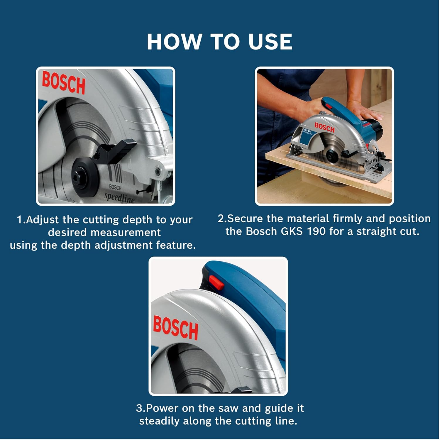 Bosch GKS 190 Professional Corded Circular Saw, 1400W Motor