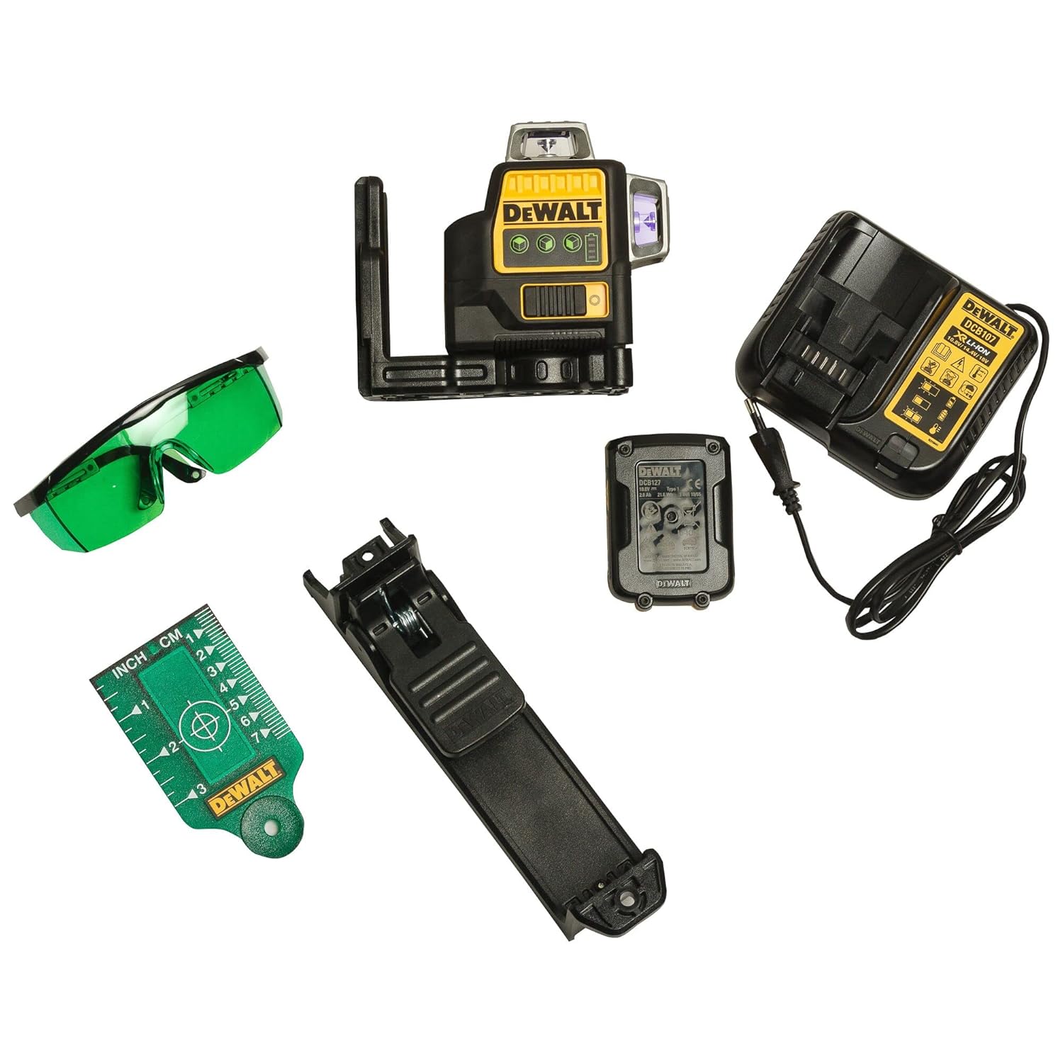 DEWALT DCLE34031D1-QW Self Levelling x3 360° 1080° Cross Line Laser 10.8V (Green)