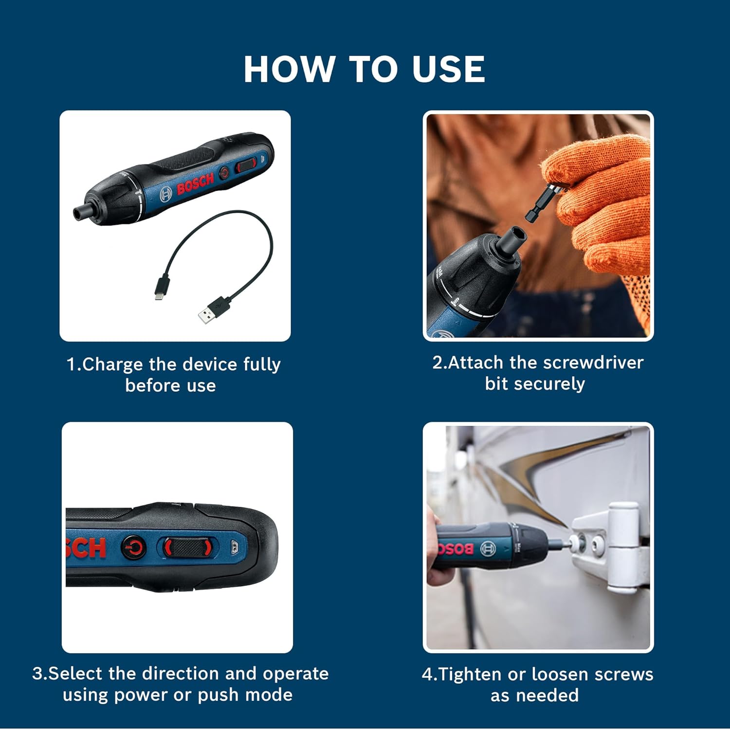BOSCH GO 2.0 Professional Kit | 33-Piece Screwdriver Bit Set| 3.6V Battery | Speed 360 RPM | Torque (Hard/Soft) 5/2.5 Nm | Push Start and Smart Stop | ¼” Inter HEX Tool Holder