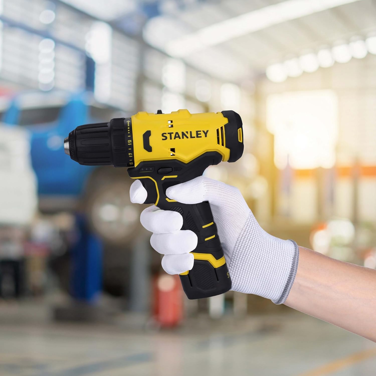 STANLEY SCD10D2K-IN(12 V) Brushed Cordless Drill Driver, 2x2Ah Batteries & 1.5A Charger, LED light, Variable Speed Trigger Switch, ForwardReverse Button,10mm Chuck,Clutch Setting 20+3,1 Year Warranty