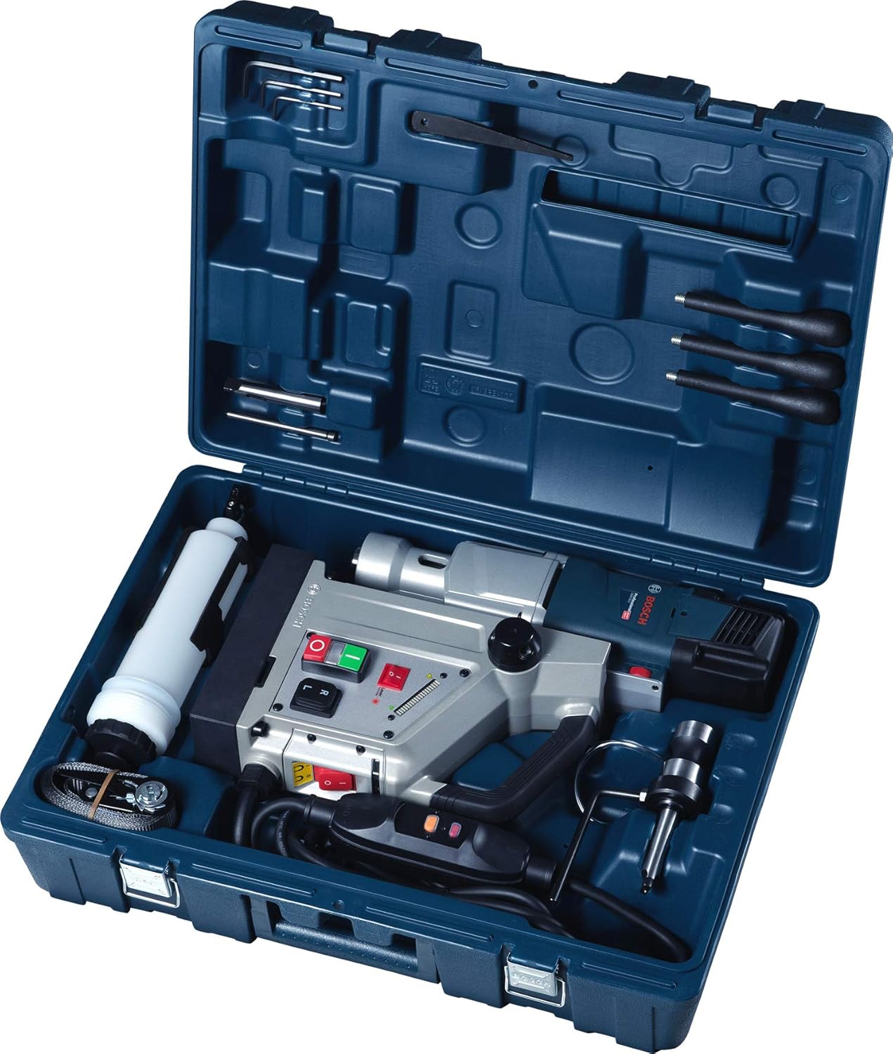 Bosch GBM 50-2 Professional Metal Drill – Heavy Duty – 1200 W – 1.5/50 mm – Protection Switch & Service Display (Blue)