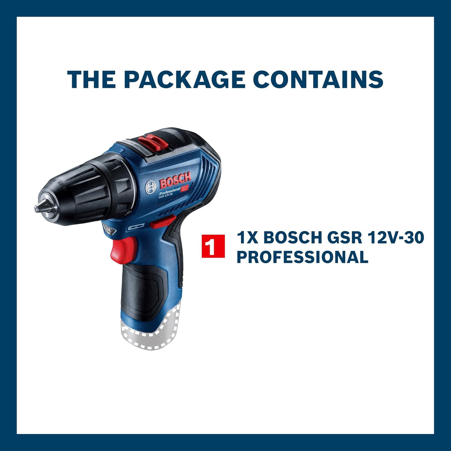 Bosch GSR 12V-30 Heavy Duty Cordless Drill Driver, Brushless Motor,12V, Variable Speed, 10mm Chuck, 0.72 Kg (12V Batteries and Chargers sold separately)