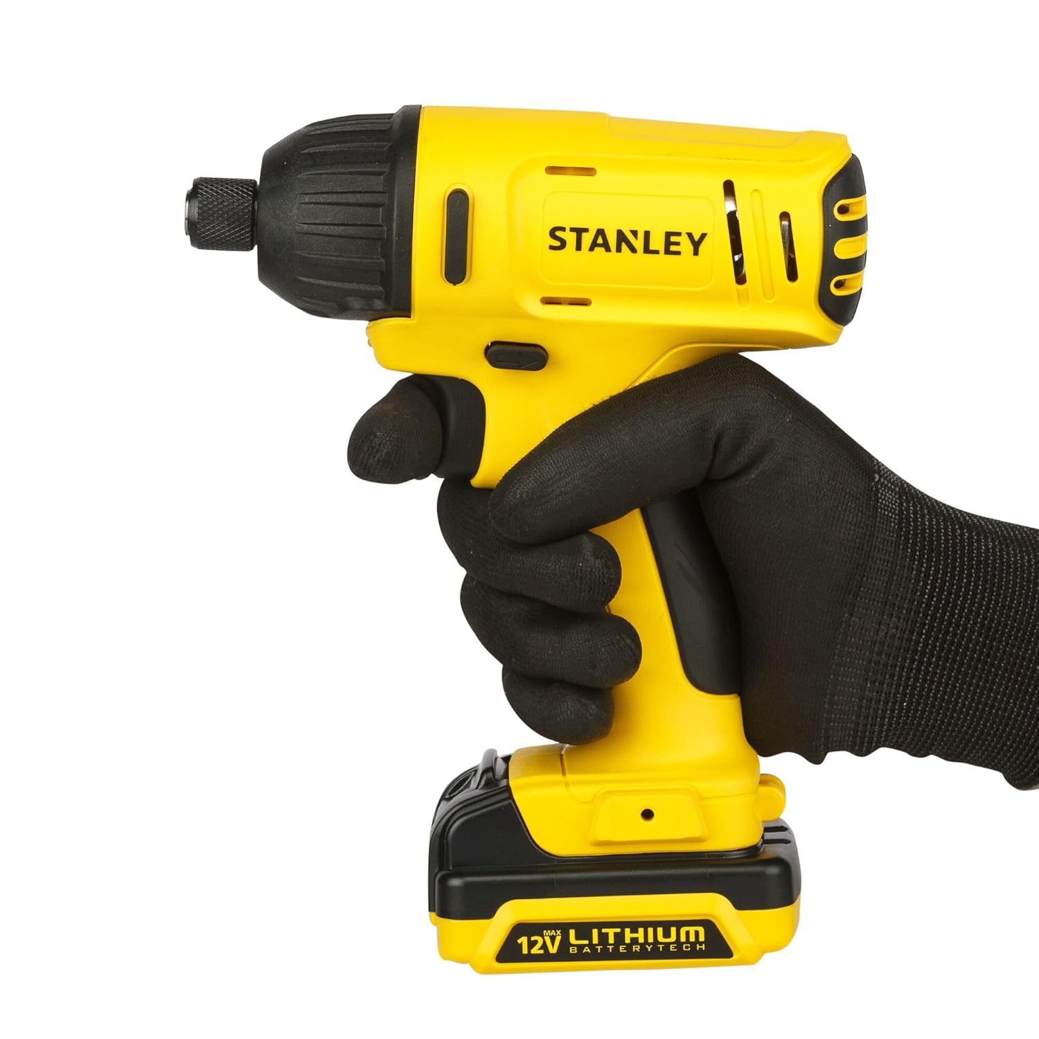 STANLEY SCI121S2-B1 12V, 6.35mm Chuck Reversible Cordless Impact Drill Driver- 2×1.5Ah Li-Ion Battery & 1.25A Charger Included, 2500RPM No Load Speed, 3500BPM Impact Rate, 110Nm Torque, Integrated LED