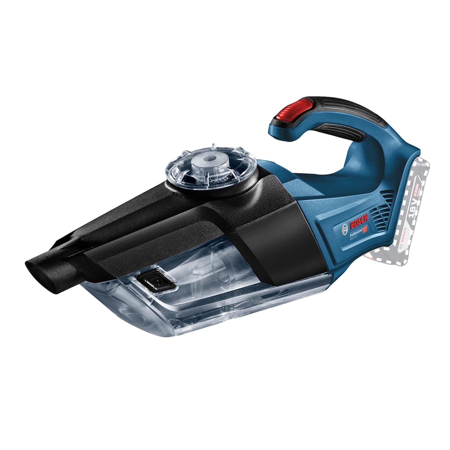 Bosch GAS 18V-1 Heavy Duty Cordless Vacuum Cleaner, 0.7 Litres, 60 mbar, 1.3 kg + Suction & Extension Tubes, Floor & 2 Nozzles, 1 Year Warranty (Solo Tool – 18V Batteries & Charger sold seperately)