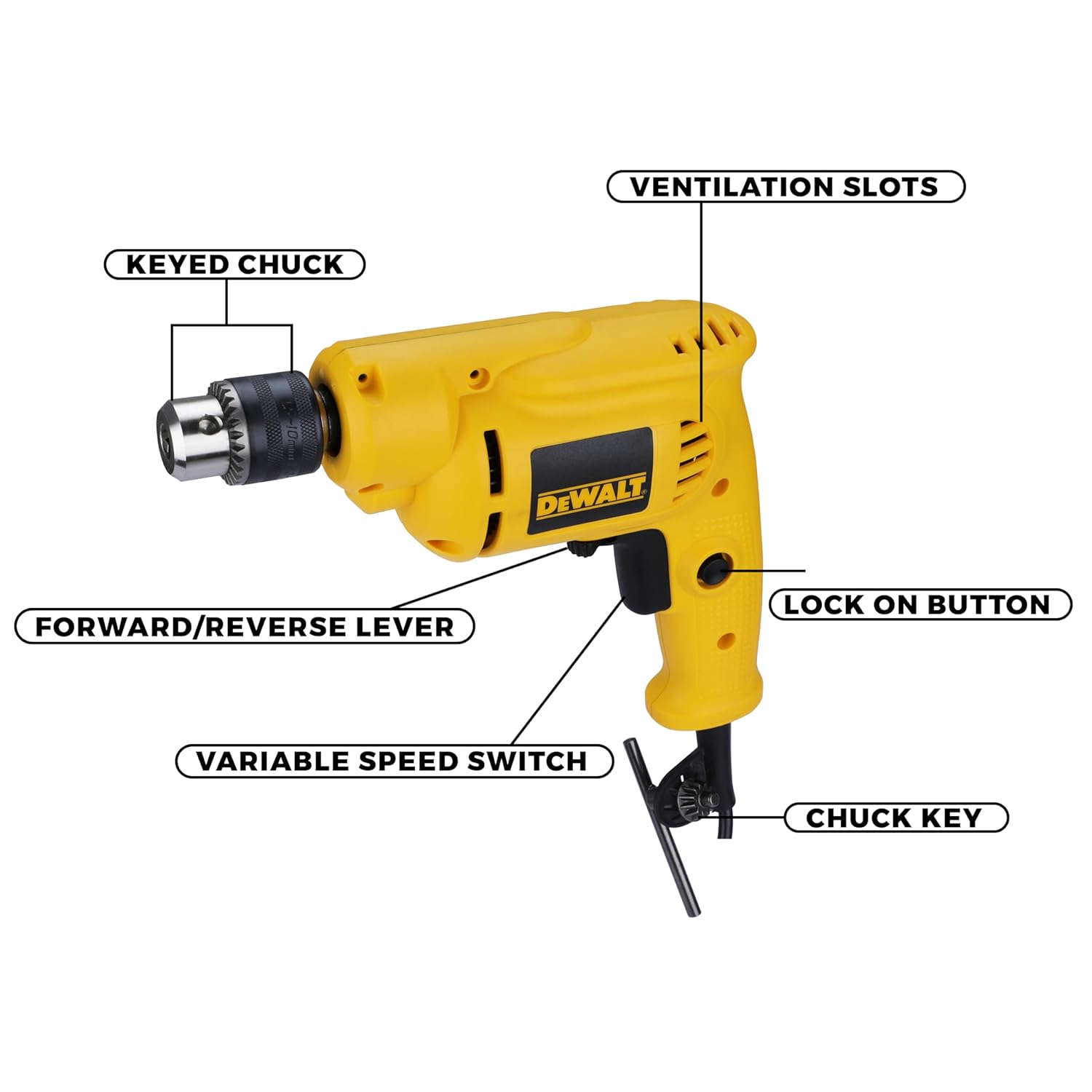 DEWALT DWD014-IN 550W 10mm Rotary Drill Machine