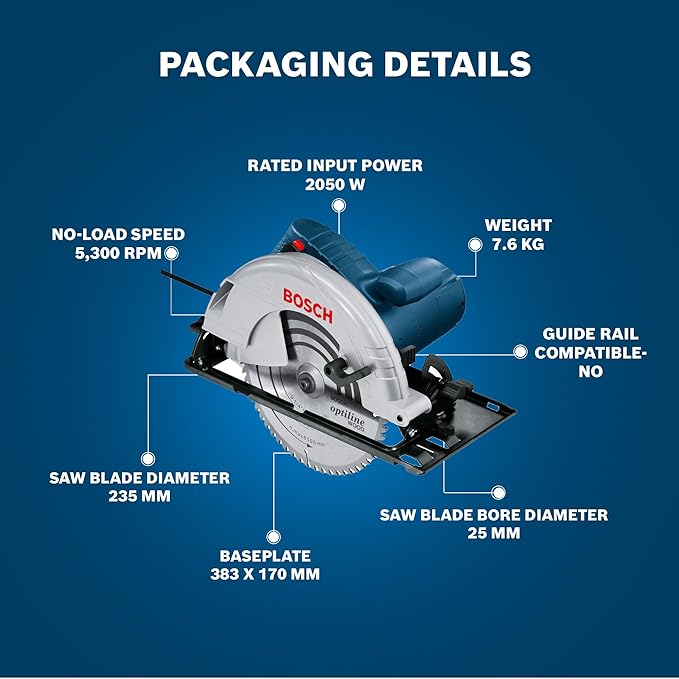 Bosch GKS 235 Turbo Heavy Duty Electric Circular Saw, 2,050W