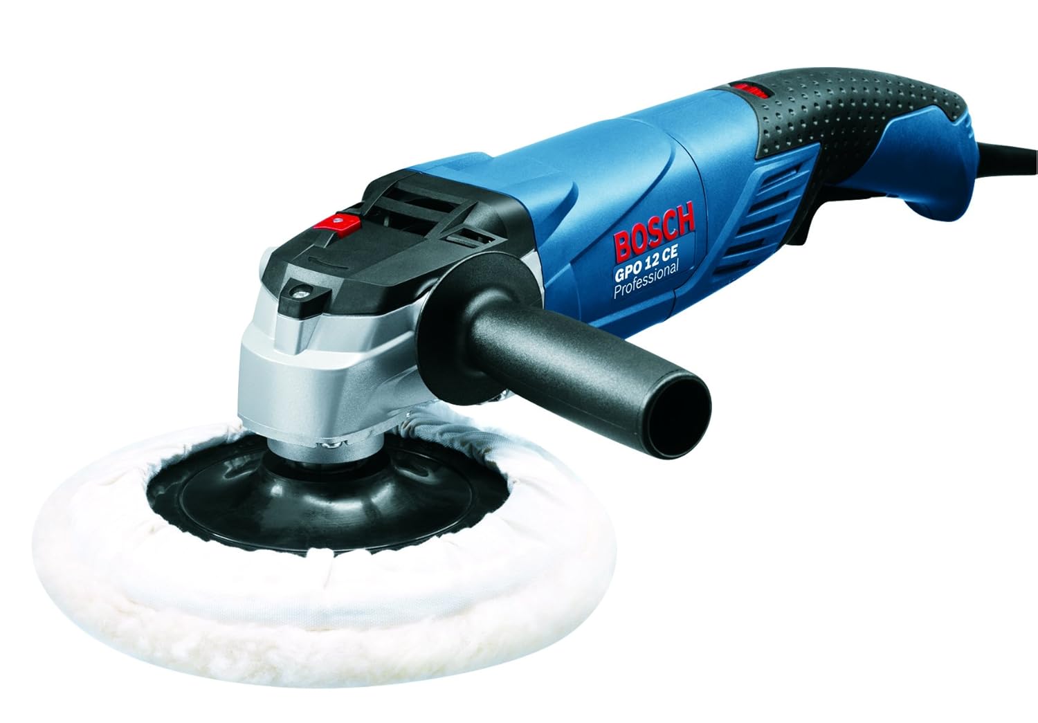 Bosch GPO 12 CE Heavy Duty Electric Polisher, 1,250W, M14, 180 mm Pad Dia, 3,000 rpm, Soft Grip, Constant Speed