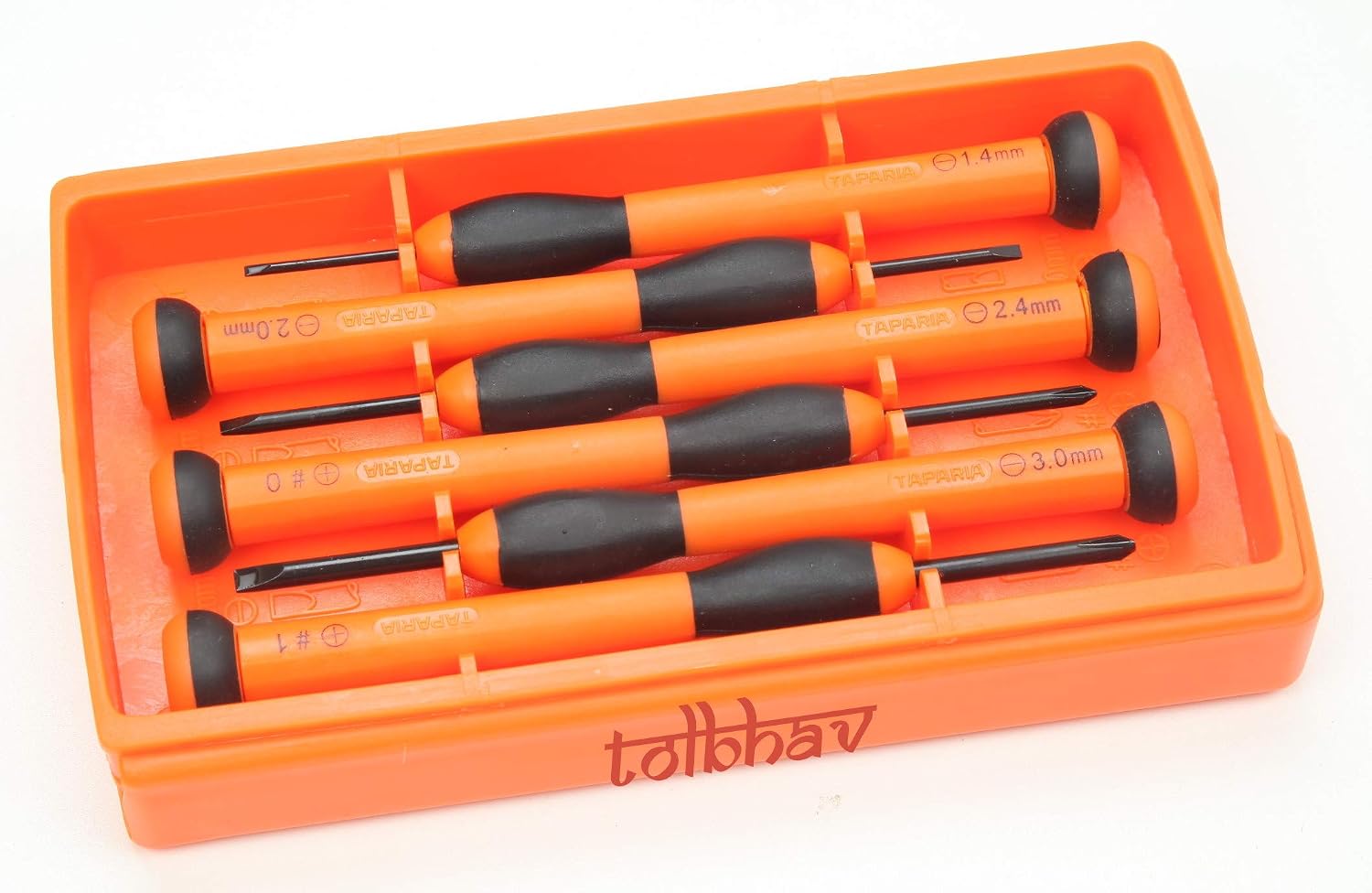 Taparia PSFP-6 Precision Screw Driver Set, Orange & Black, 6 Pieces