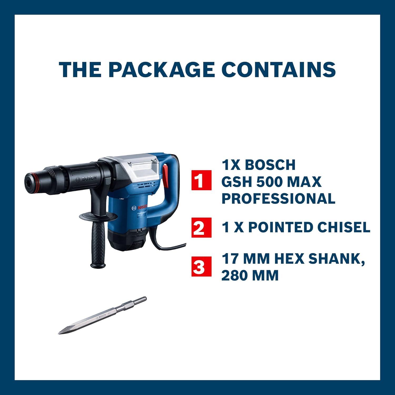 Bosch GSH 500 Corded Electric Demolition Hammer With Hex