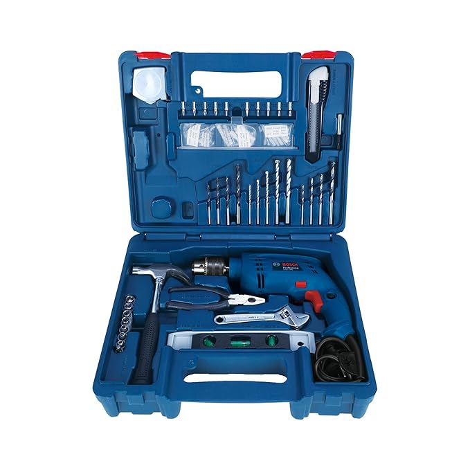 BOSCH GSB 10 RE Corded-Electric Tool Kit | 100-piece Tools Box Kit