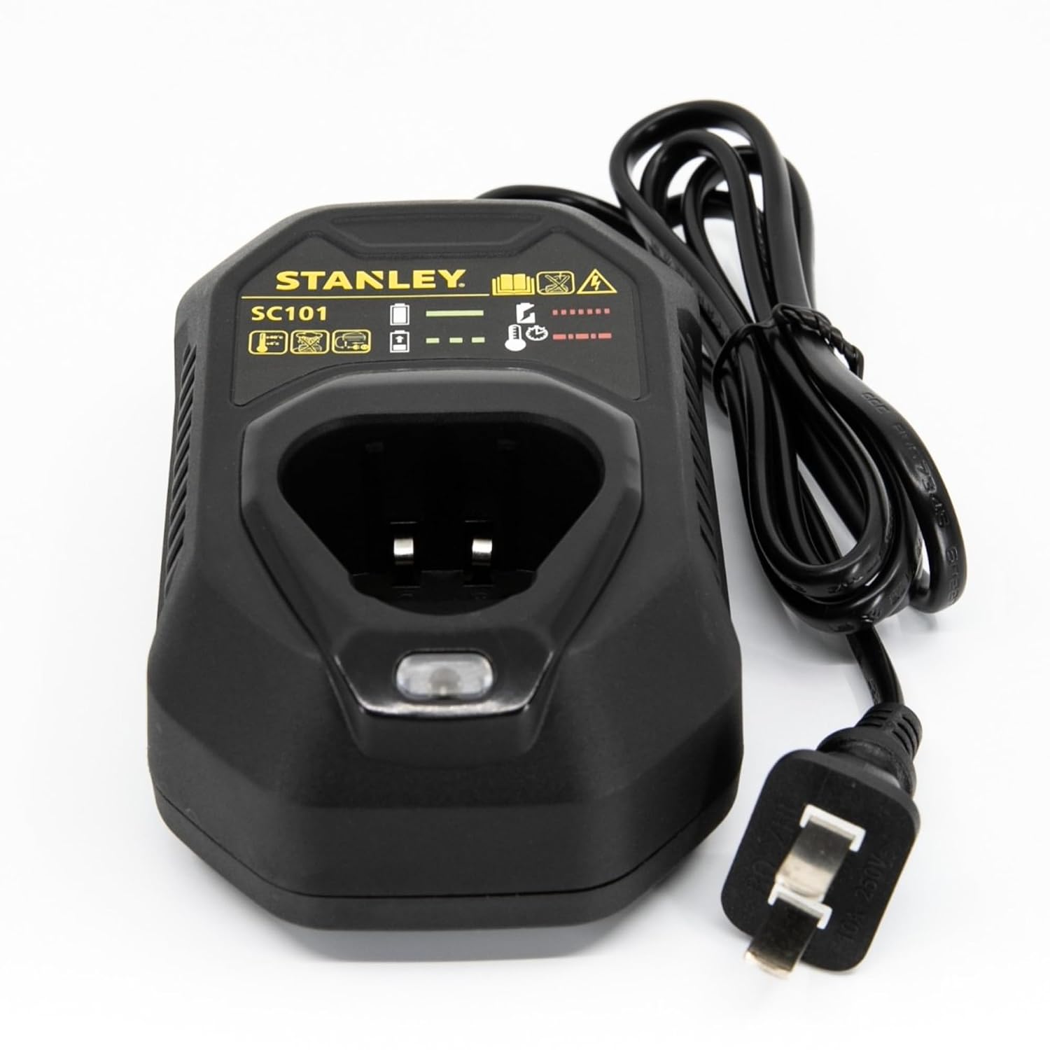 STANLEY SC101-IN 12V MAX 1.5A Lithium-Ion Battery Charger for Cordless Power Tools, Heavy Duty Fast Charging Station Compatible with STANLEY 12V Tower-Up Batteries SB10D-B1 (Charger Only)