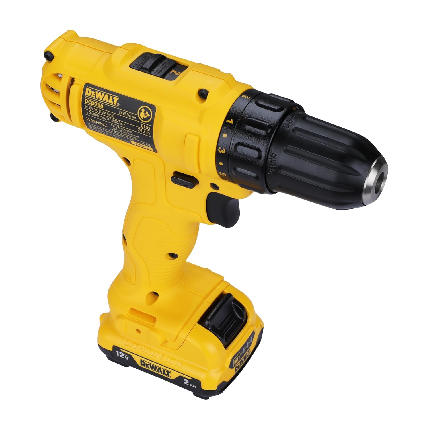 DEWALT DCD700D2-B1 12V, 10mm XR Li ion Cordless Drill Driver with 2×2.0 Ah Batteries included