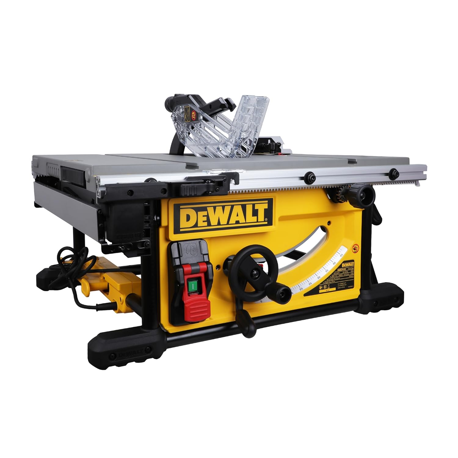 DEWALT DWE7492-IN 2000W Portable CORDED Table Saw (TABLE SIZE 68×65 cm), Cast Table Top Design, 82.5 cm of Rip Capacity, 2 Years Warranty, 250mm(10) Blade Diameter,4800 RPM