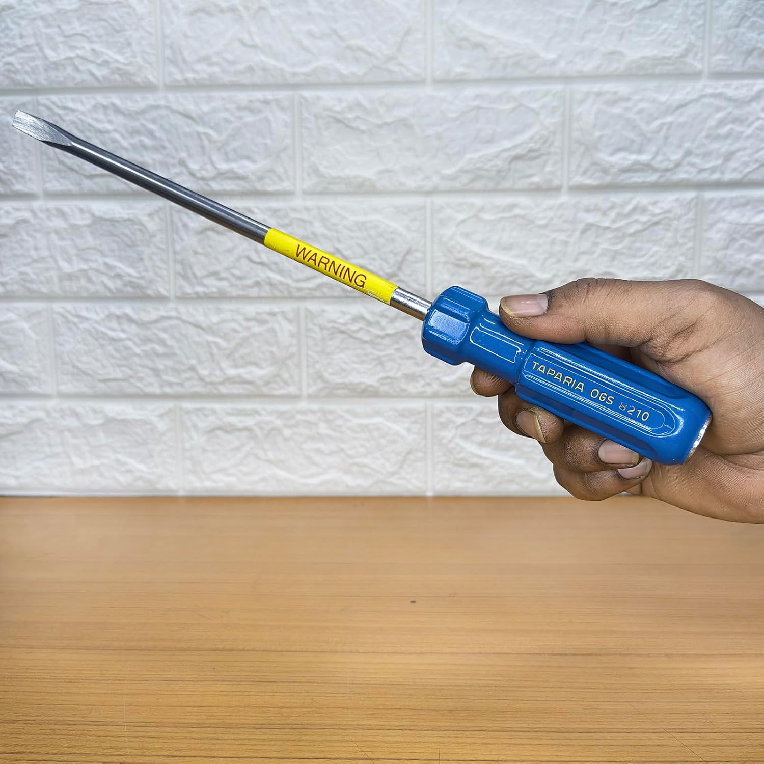 Taparia OGS 8210 Steel (8.0 x 1.2mm) Striking Screw Driver (Blue and Silver)