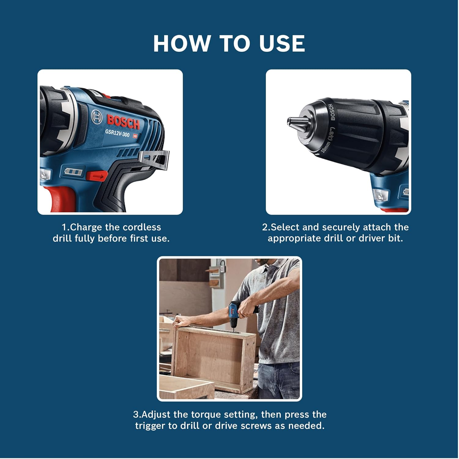 Bosch GSR 12V-30 Heavy Duty Cordless Drill Driver, Brushless Motor,12V, Variable Speed, 10mm Chuck, 0.72 Kg (12V Batteries and Chargers sold separately)