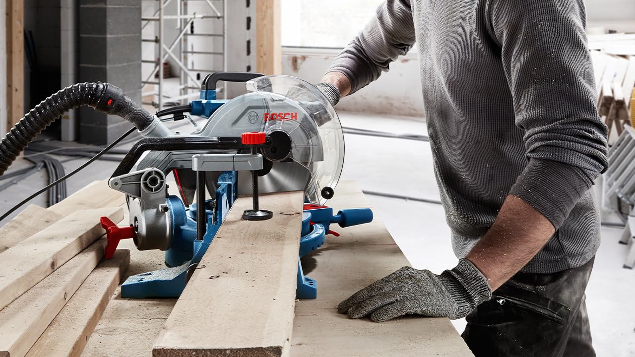 Bosch Professional GCM 254 Corded Electric Mitre Saw, 1750 W, 5000 RPM, 11.1 Kg Accurate Cutting with Direct Laser Guide