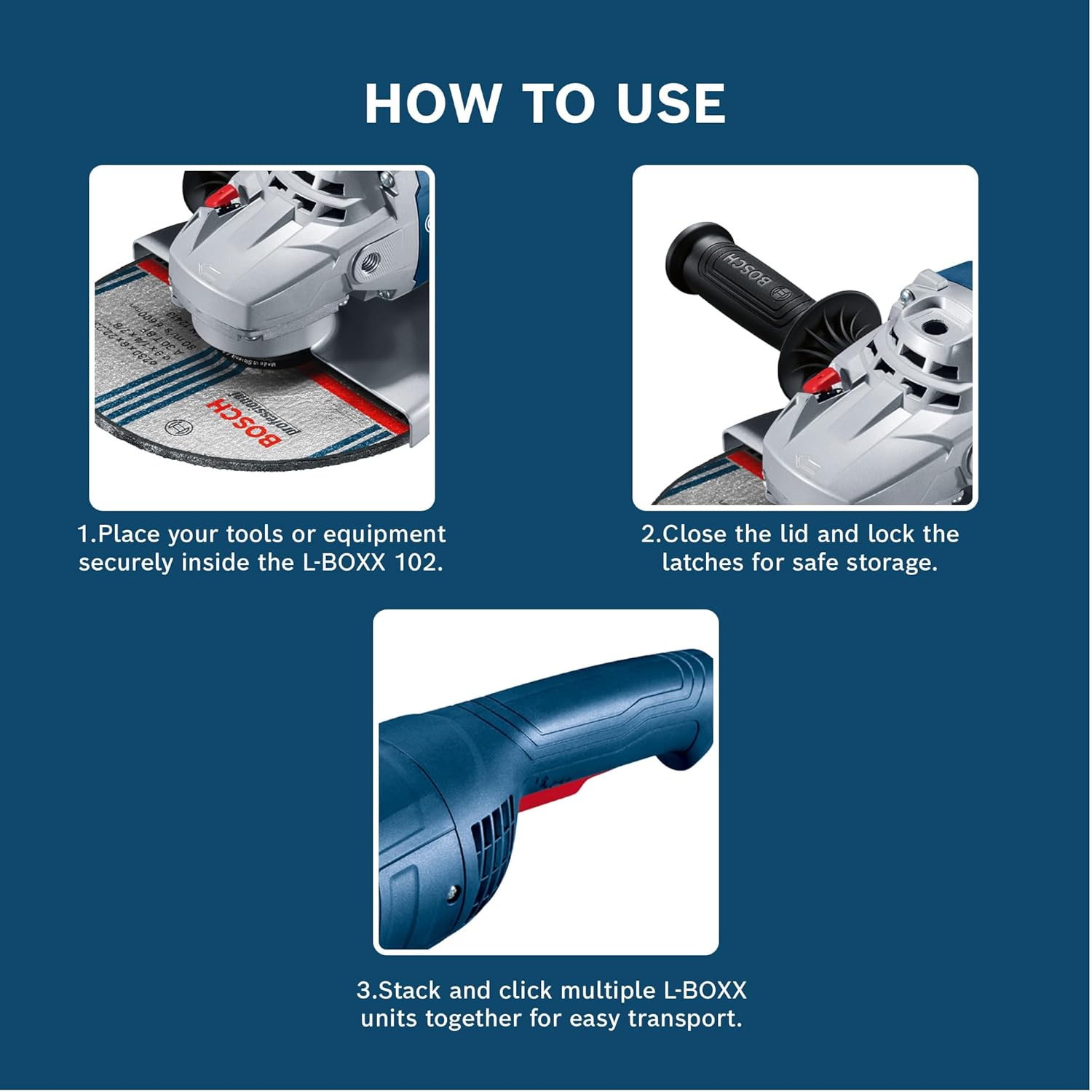 BOSCH L-BOXX 102 Professional Carrying Case System with Improved Click-Mechanism, Full Compatibility, Robust Design & Easy Handling, Dimensions: 357 x 442 x 117 mm, 6 Months Warranty